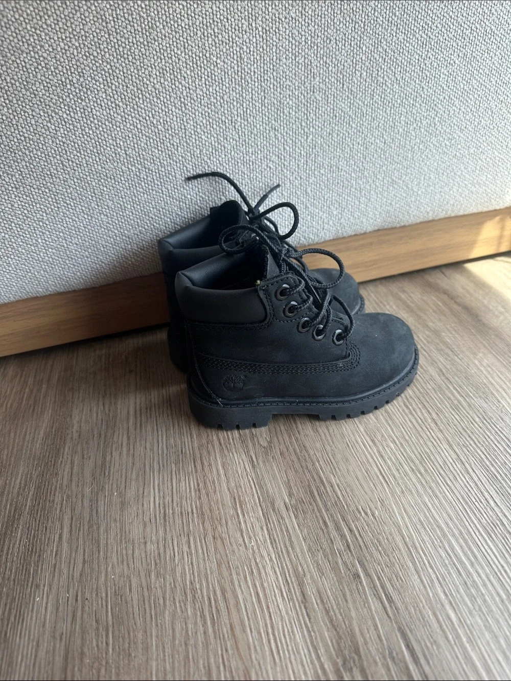 Timberland Black Lace-Up Nubuck Combat Boots